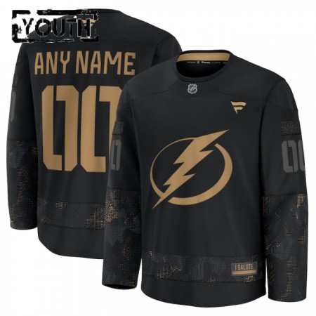 Lapsille NHL Tampa Bay Lightning Pelipaita Custom Fanatics Military Appreciation Practice 2024-25 Musta